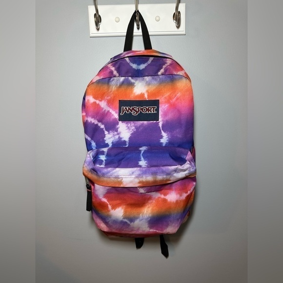 Jansport Unisex Backpack Super Break Tie Dye School Commuter Hippie Bag - Picture 1 of 6